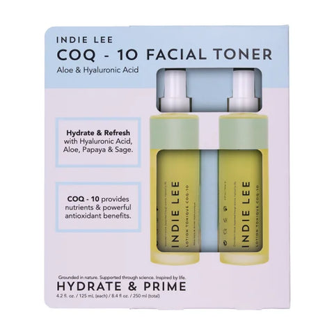 Indie Lee CoQ-10 Toner Hydrating Toning Mist - Hydrating Mist for All Skin Types- 4.2oz - Two Pack
