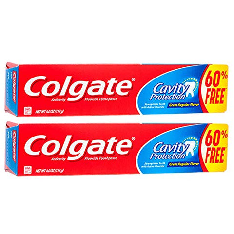 Colgate Toothpaste Regular Cavity Protection 4oz - Two Pack