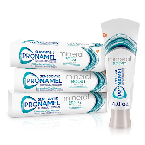 Sensodyne Pronamel Mineral Boost Enamel Toothpaste for Sensitive Teeth, Peppermint - 4 Oz - 3 Pack