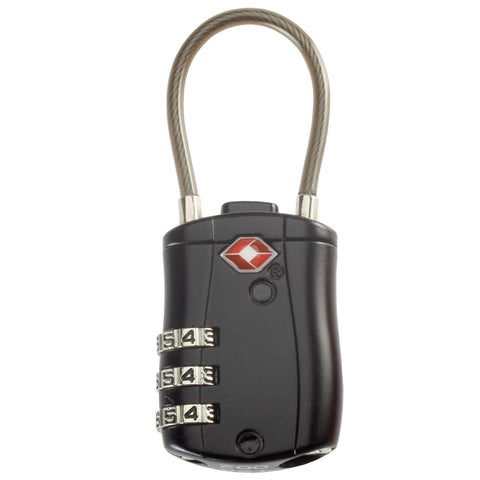 ST TSA COMBO CABLE LOCK BLK