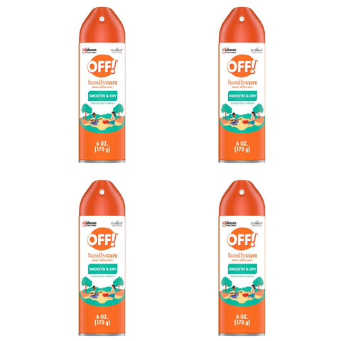 OFF! Backyard FamilyCare Insect Repellent I  Smooth & Dry Mosquito Bug Spray  15% DEET  6 Oz - 4 Pack