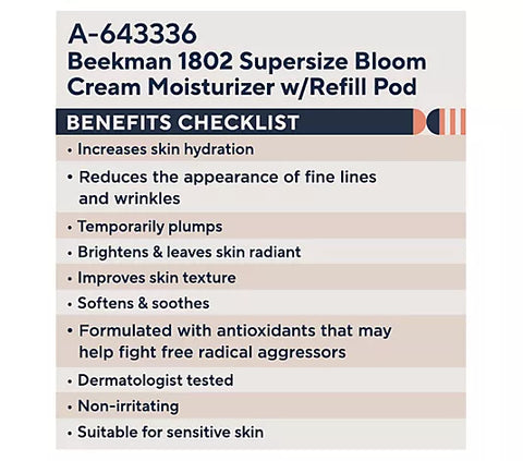 Beekman 1802 Supersize Bloom Cream Moisturizer w/ Refill Pod