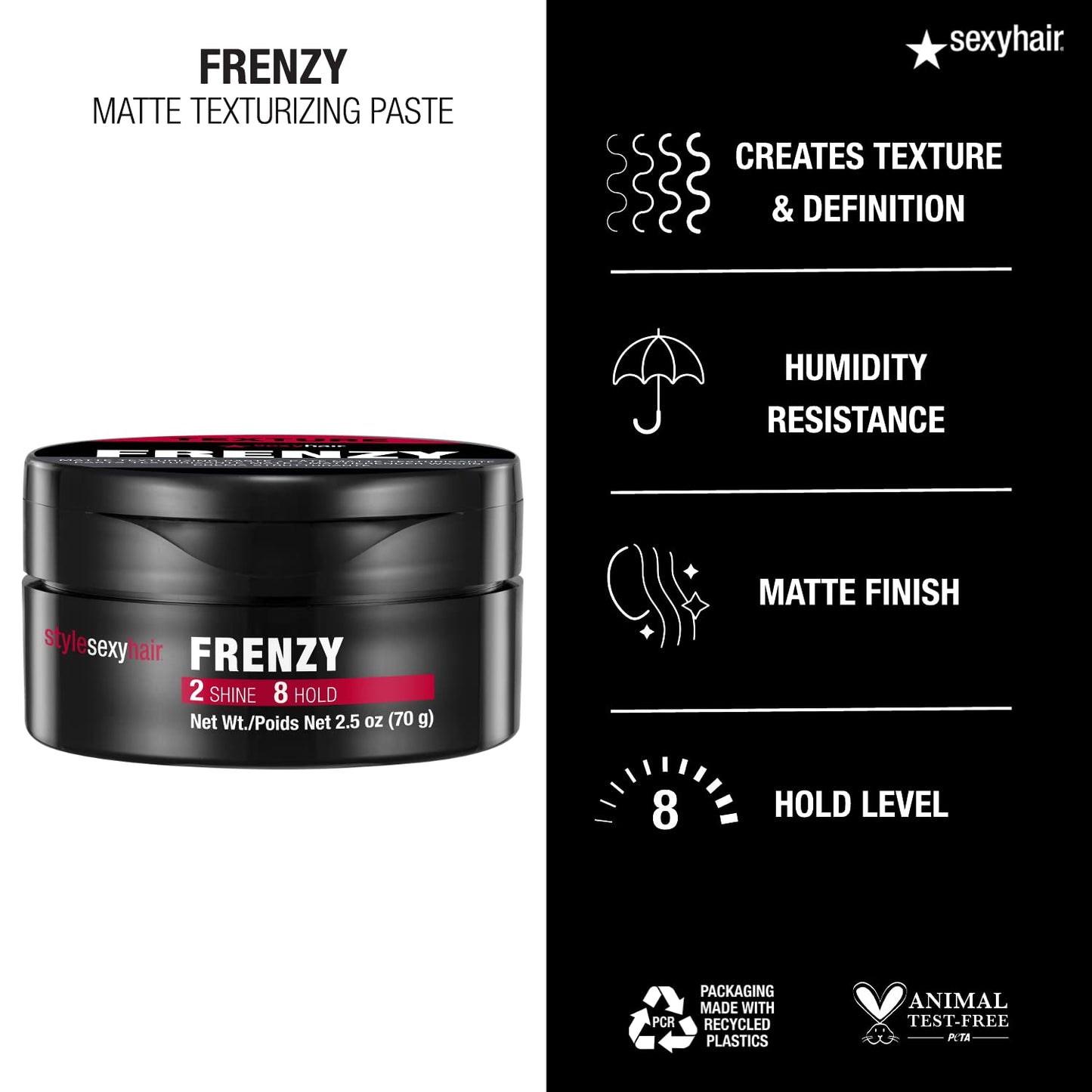 Style Sexy FRENZY Matte Texturizing Paste 2.5oz